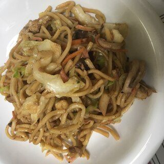 蒲鉾と紅エビのソース焼きそば(^^)